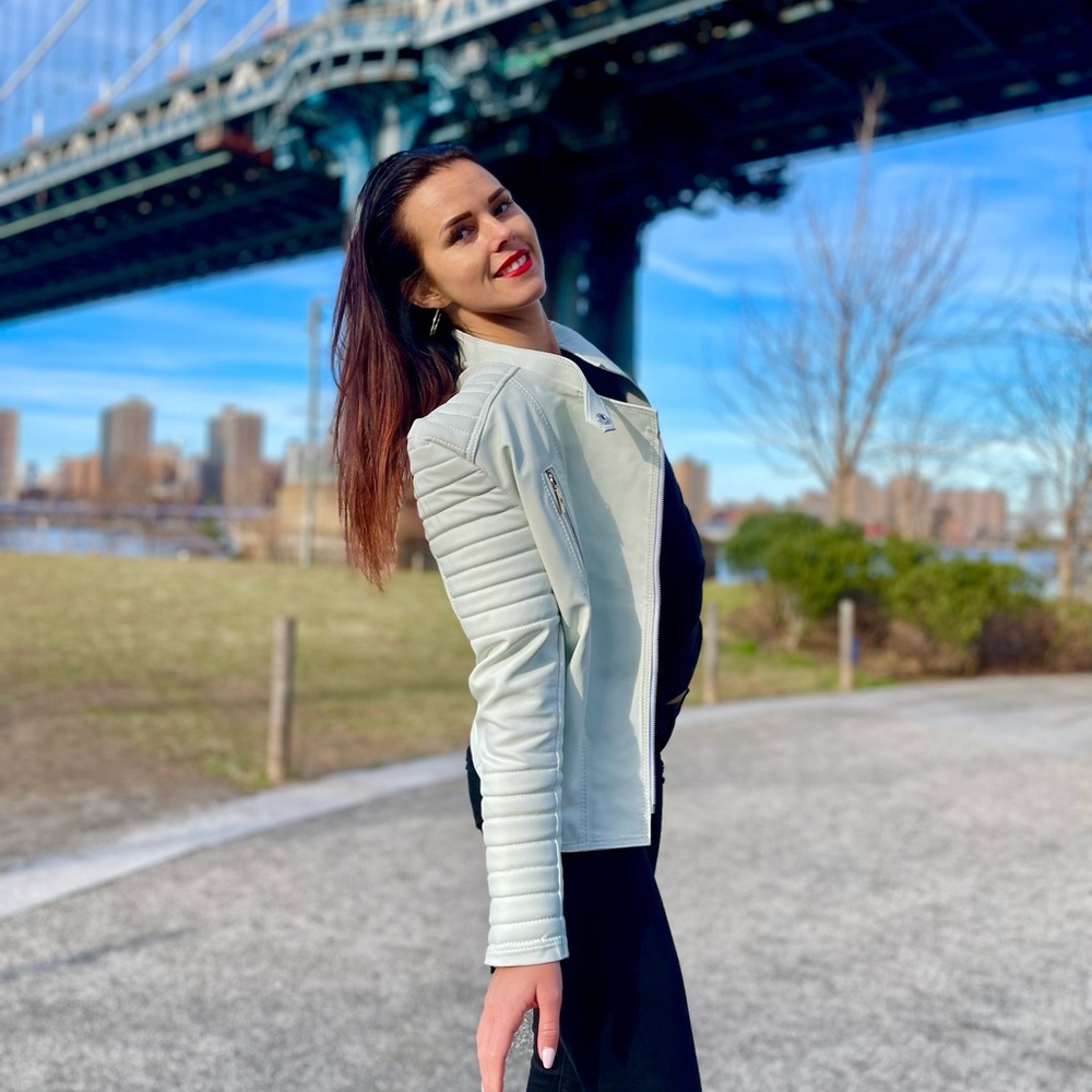 White leather jacket